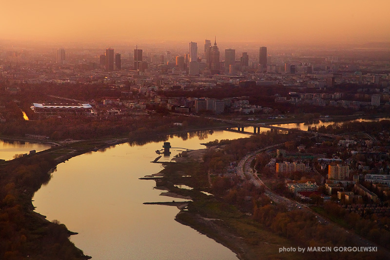 warsaw aerial,vistula,wisla