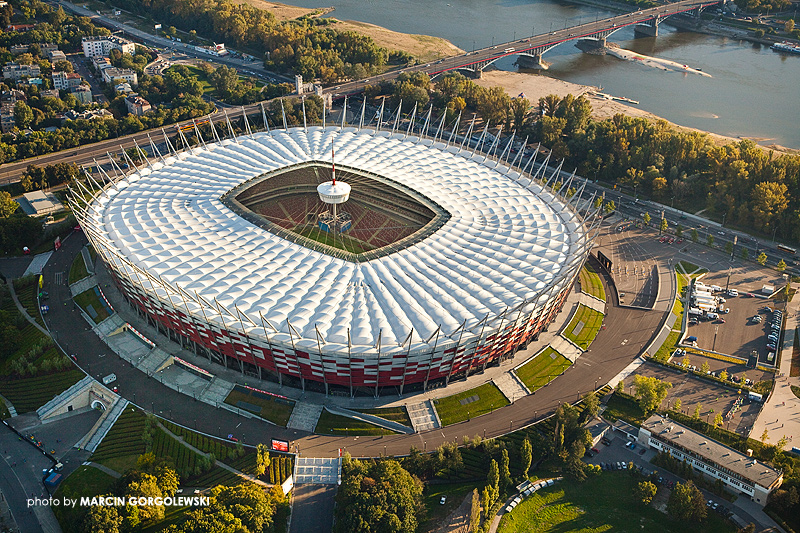 stadion narodowy,z lotu ptaka lotnicze,stadion latem