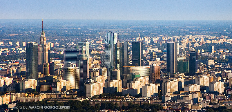 warszawa panorama centrum z lotu ptaka