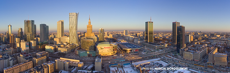 zimowa panorama warszawy,widok warszawa