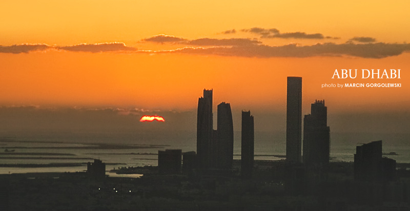 abu dhabi downtown sunset