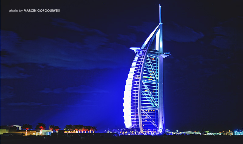 burj al arab in the night