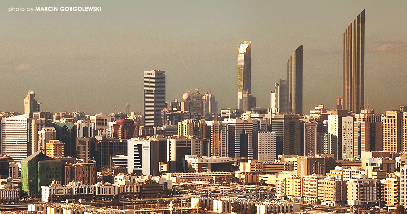 abu dhabi,sunset,skyscrapers