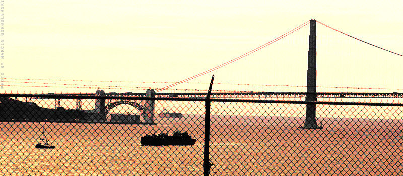golden gate widok z wyspy alcatraz